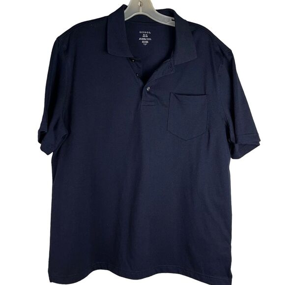 NWOT Navy Blue Short Sleeve Polo Size XL Soft Lightweight Pocket - Picture 1 of 6